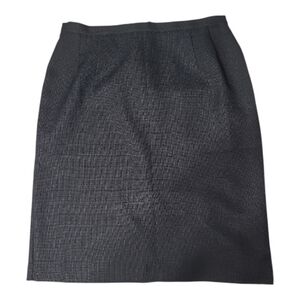 R&K Black Textured Pencil Skirt